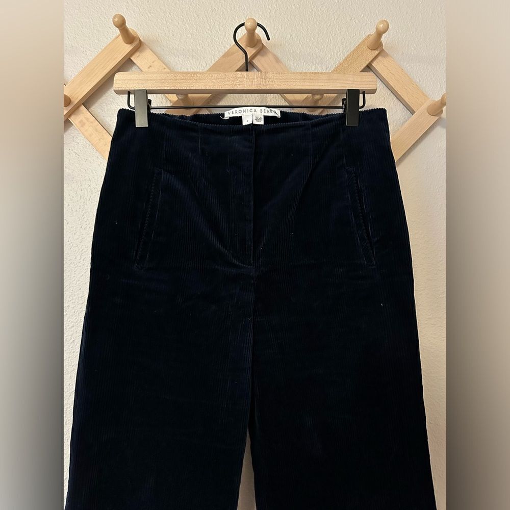 Veronica Beard Dova Corduroy Wide Leg Crop Pants Sz 4 - Picture 3 of 10